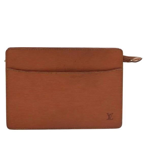 LOUIS VUITTON Epi Pochette Homme Clutch Bag Zipangu Gold - Picture 1 of 16